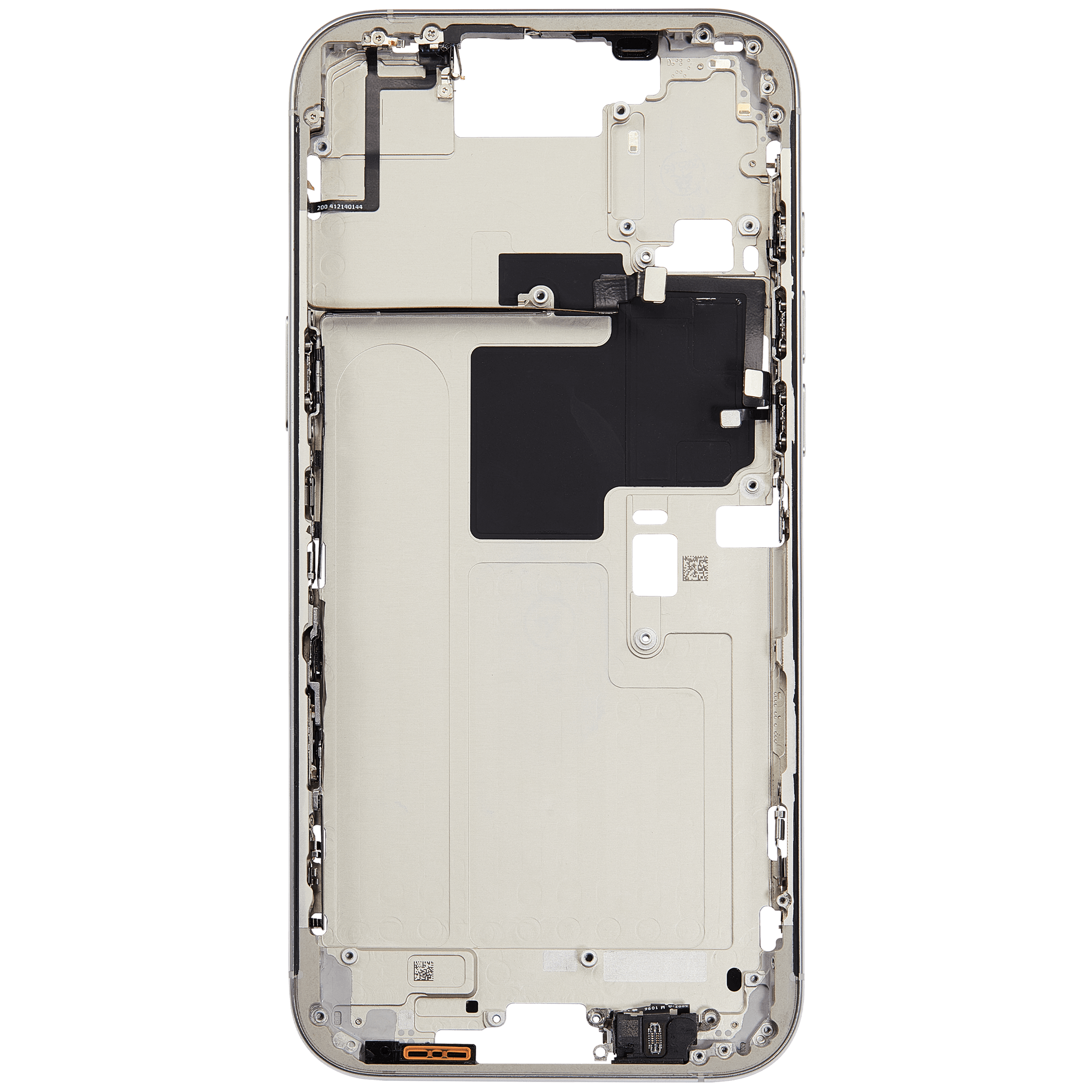 Mittelrahmen mit Kleinteilen für iPhone 16 Pro Max (EU / globale Version) (ausgebautes Originalteil: Grade C) (White Titanium) – Bild 4