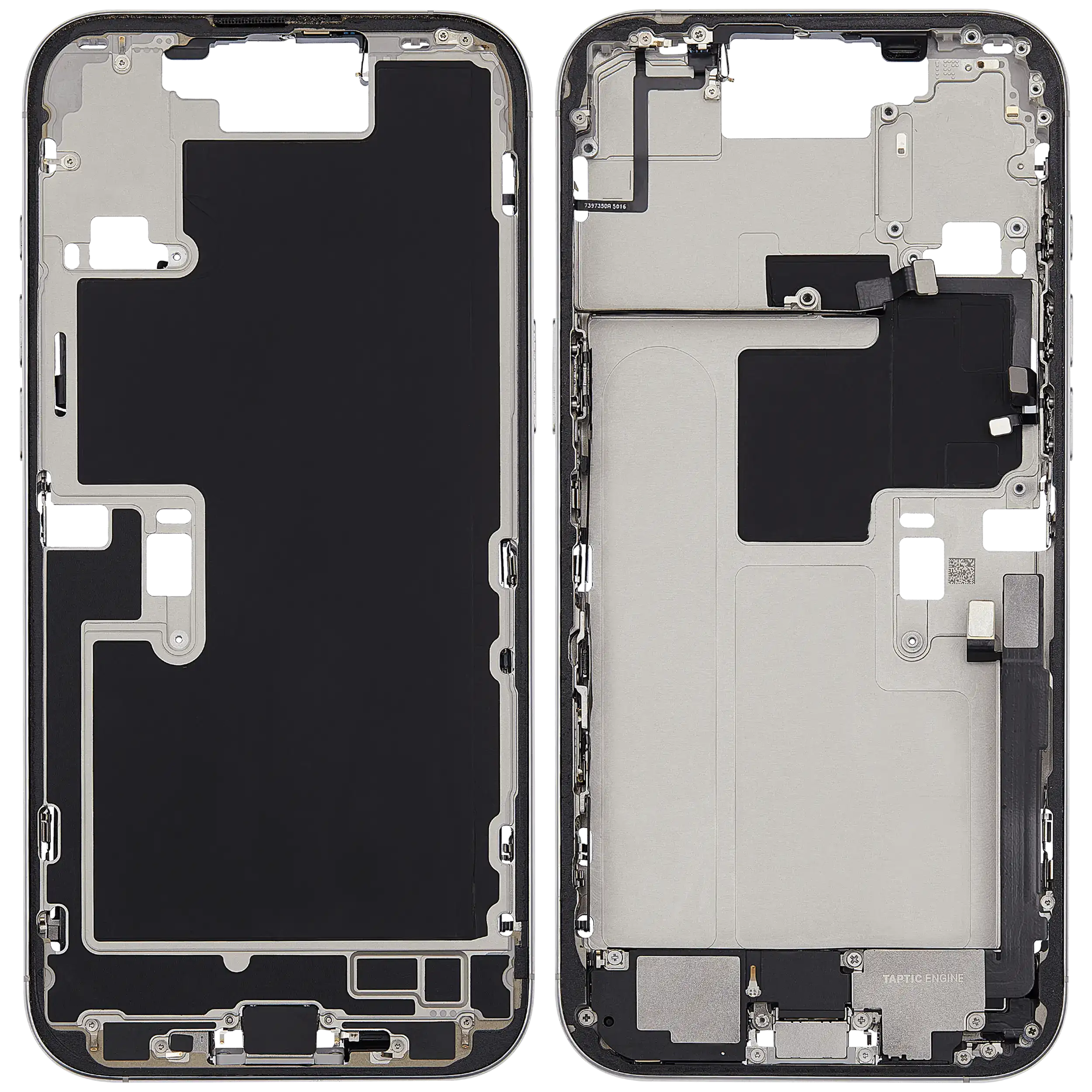 Mittelrahmen mit Ladebuchsen-Flex und Kleinteilen für iPhone 16 Pro Max (US-Version) (ausgebautes Originalteil: Grade C) (White Titanium) – Bild 2