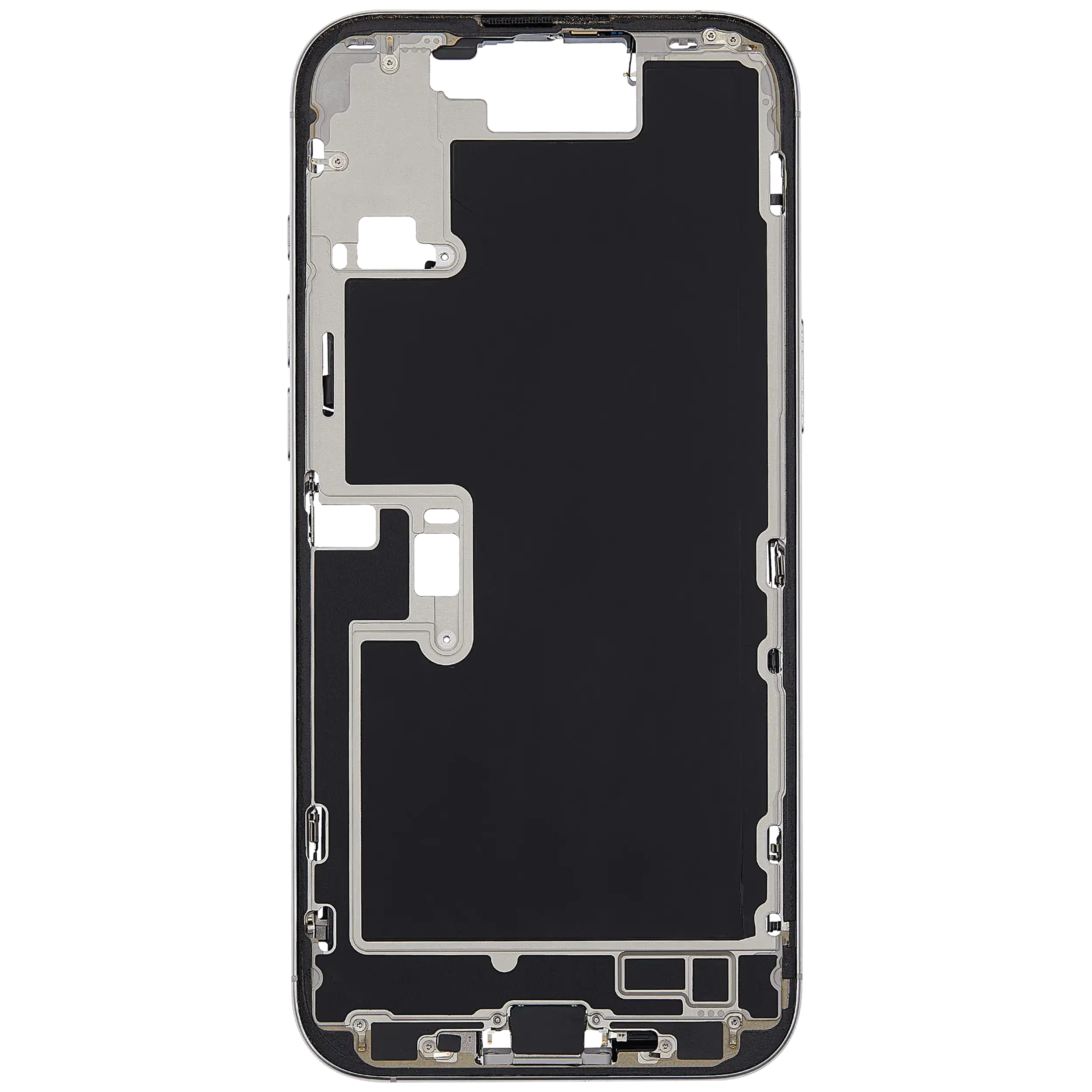 Mittelrahmen mit Ladebuchsen-Flex und Kleinteilen für iPhone 16 Pro Max (US-Version) (ausgebautes Originalteil: Grade C) (White Titanium) – Bild 3