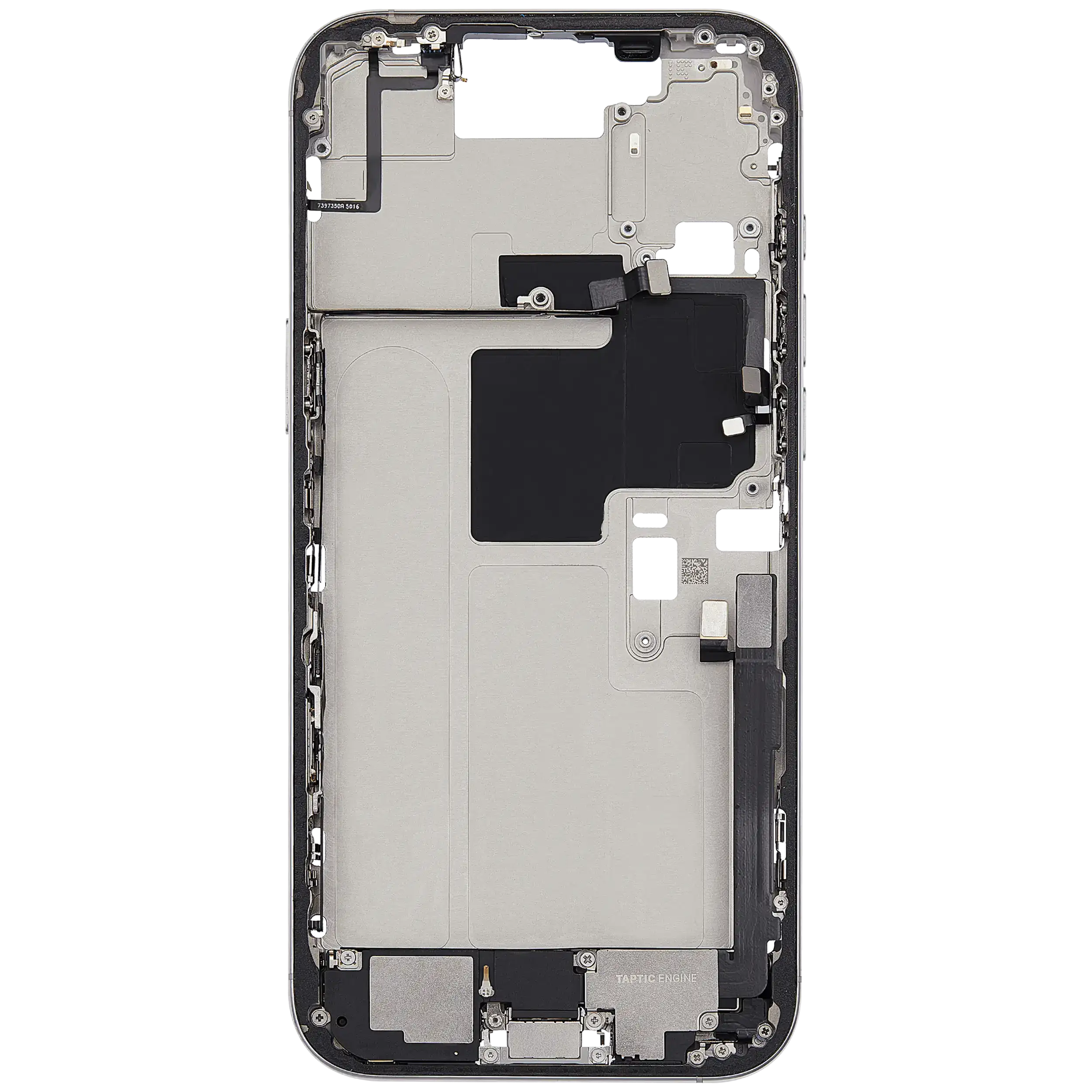Mittelrahmen mit Ladebuchsen-Flex und Kleinteilen für iPhone 16 Pro Max (US-Version) (ausgebautes Originalteil: Grade C) (White Titanium) – Bild 4