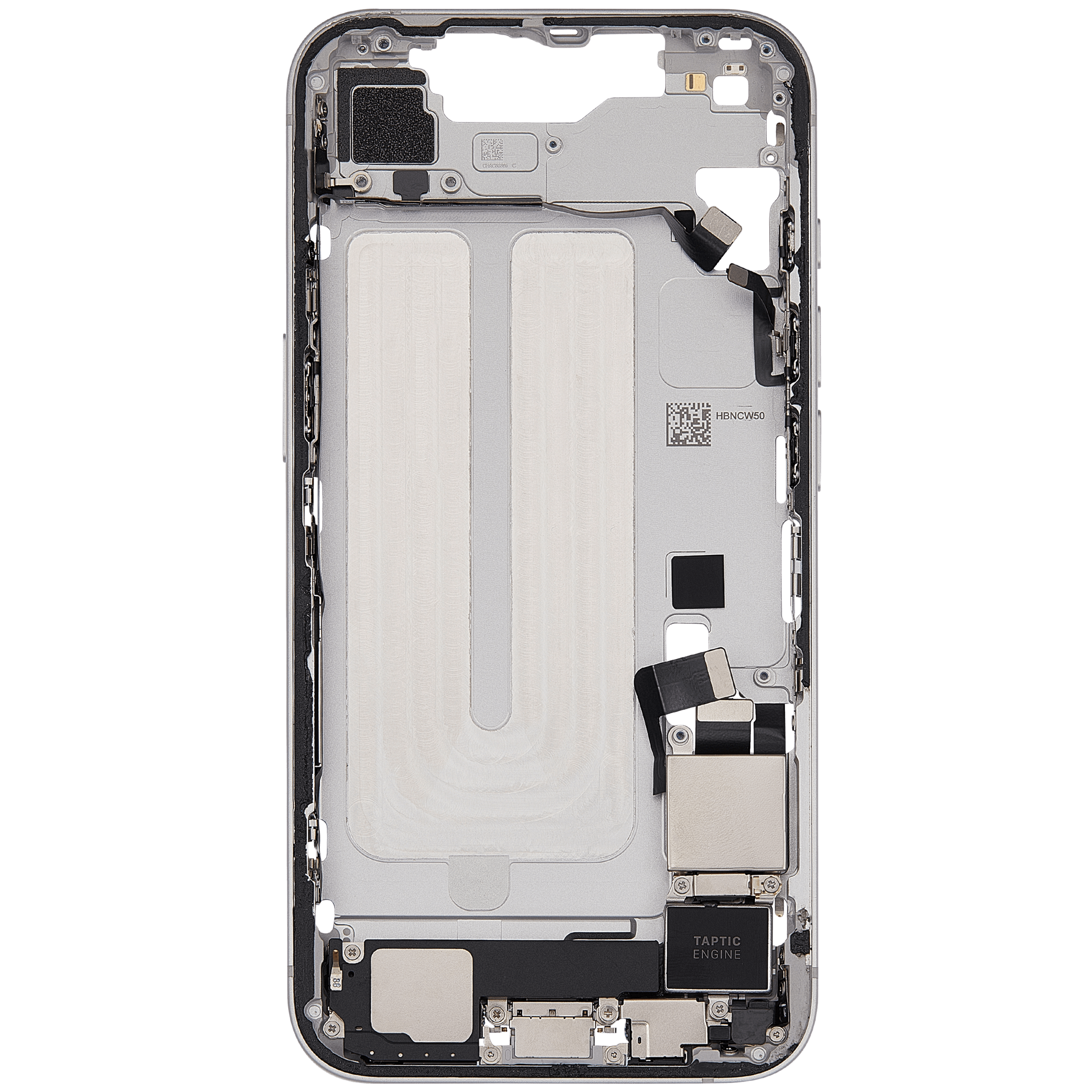 Mittelrahmen mit Ladebuchsen-Flex und Kleinteilen für iPhone 16e / 17e (US-Version) (ausgebautes Originalteil: Grade A) (White (Weiß)) – Bild 4