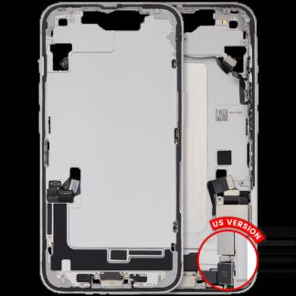 Mittelrahmen mit Ladebuchsen-Flex und Kleinteilen für iPhone 16e / 17e (US-Version) (ausgebautes Originalteil: Grade A) (White (Weiß))