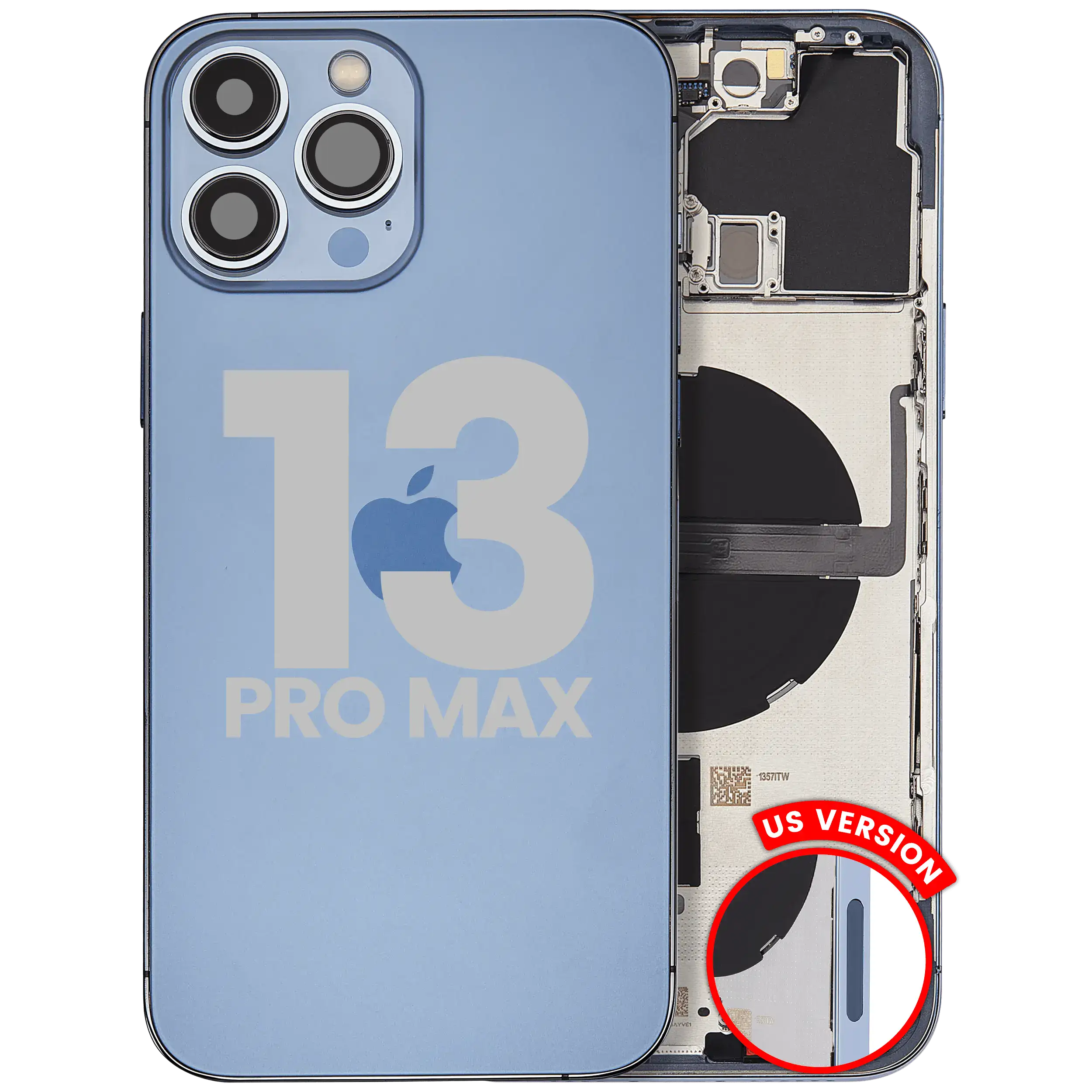 Rückgehäuse mit Kleinteilen für iPhone 13 Pro Max (EU / globale Version) (Aftermarket Plus) (Alpine Green) – Bild 3