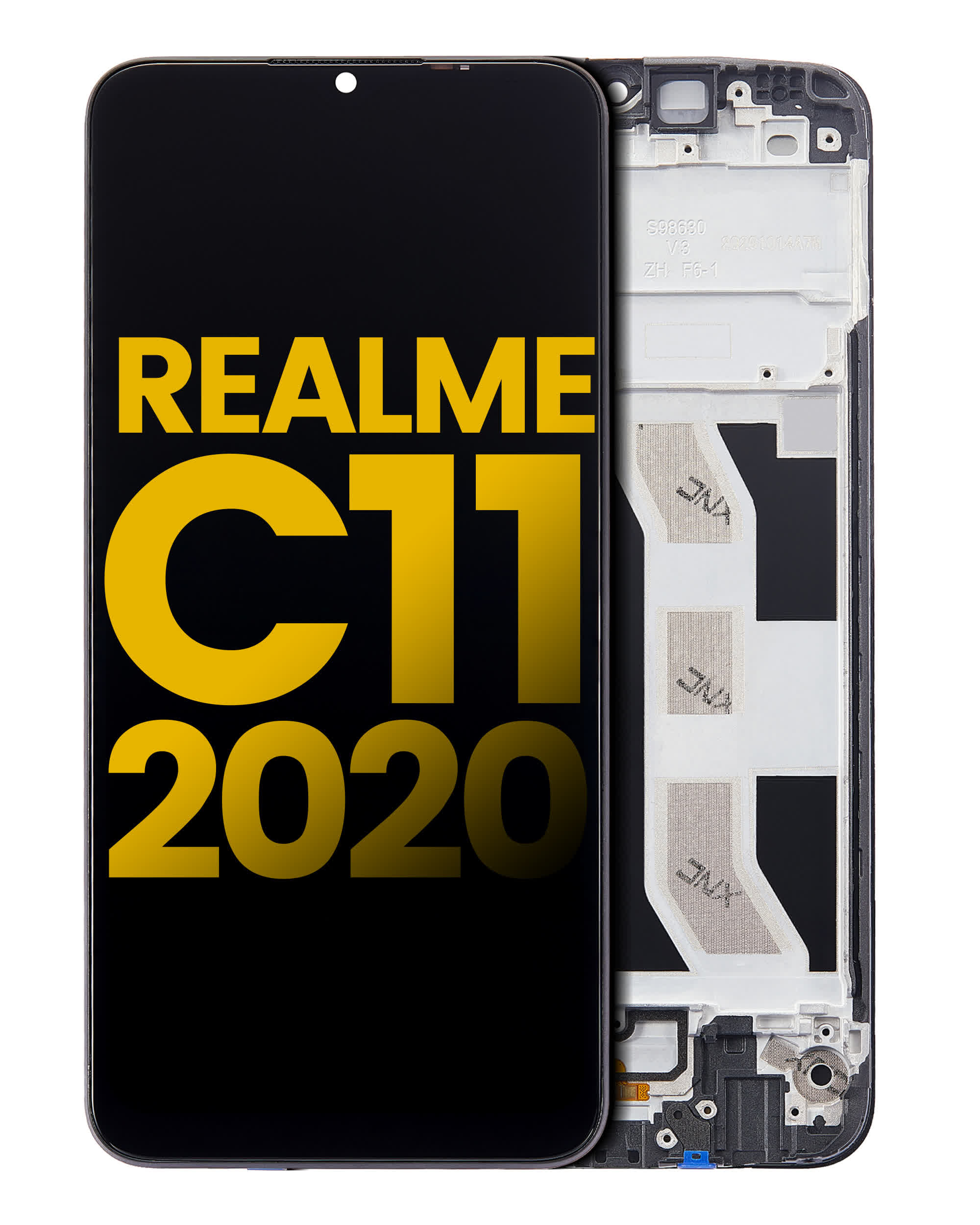 LCD Display mit Rahmen für Realme C11 (2020) (professionell aufgearbeitet)