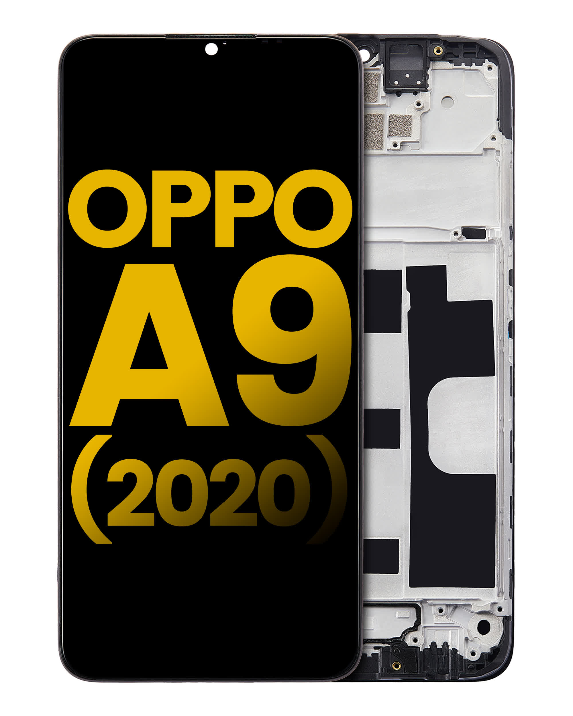 LCD Display mit Rahmen für OPPO A9 (2020) (professionell aufgearbeitet)
