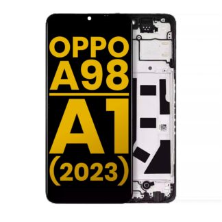 LCD Display mit Rahmen für OPPO A98 / A1 (2023) (professionell aufgearbeitet)