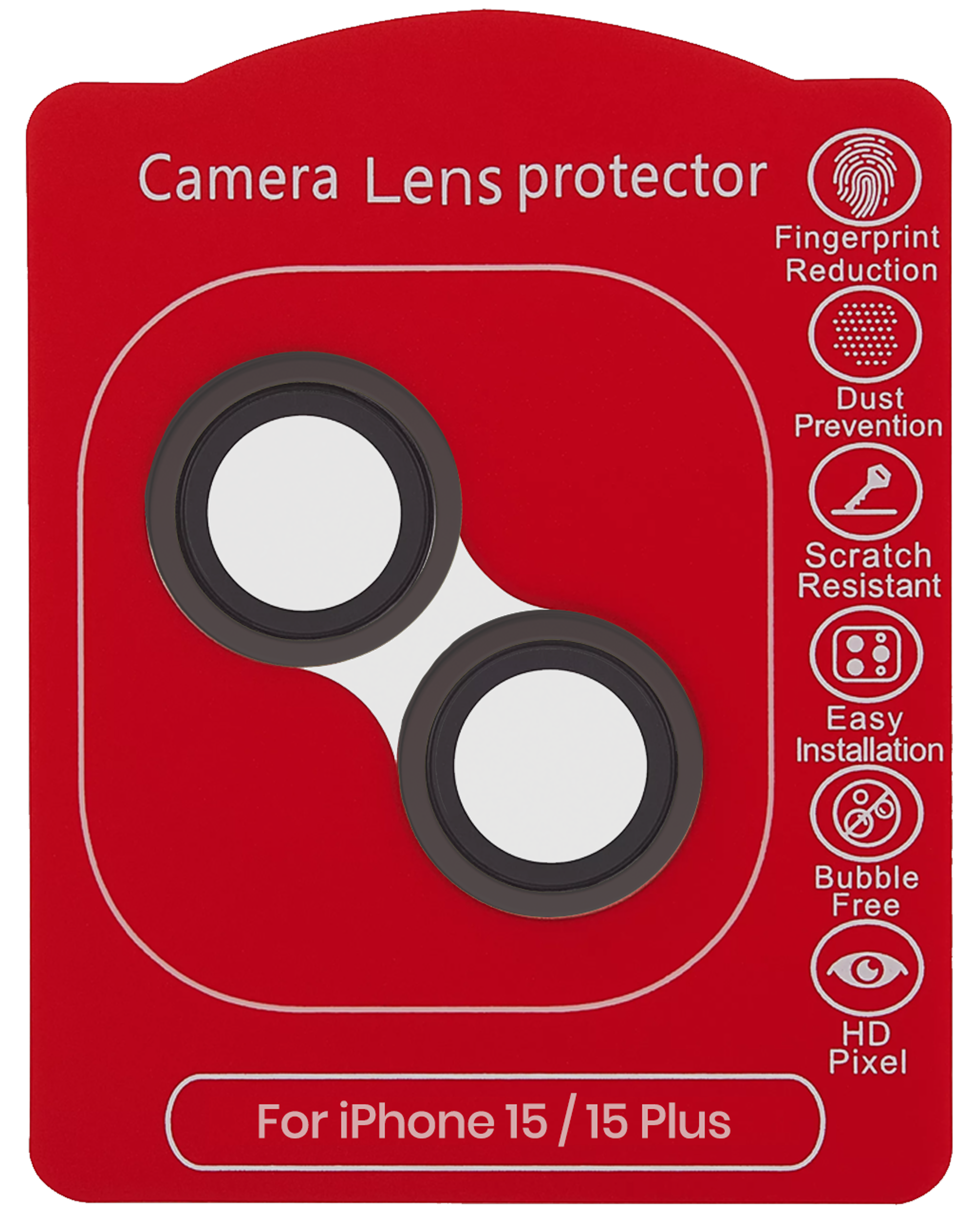 Casper Kameraglas Protector für iPhone 15 / 15 Plus (Black (Schwarz)) (Clear (Transparent)) – Bild 2
