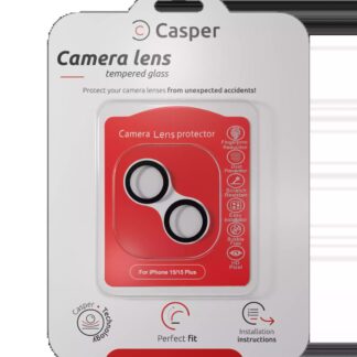 Casper Kameraglas Protector für iPhone 15 / 15 Plus (Black (Schwarz)) (Clear (Transparent))
