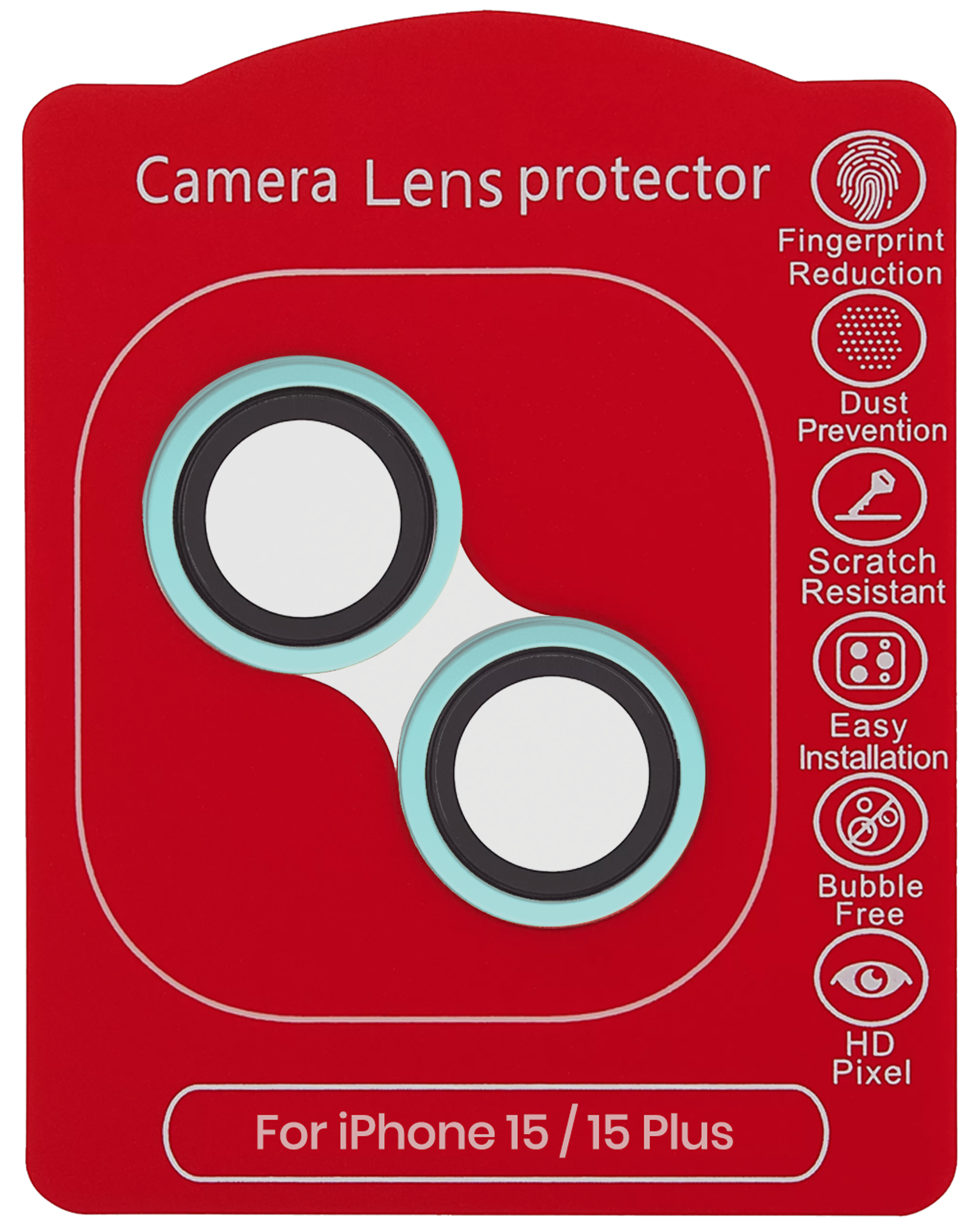 Casper Kameraglas Protector für iPhone 15 / 15 Plus (blue (Blau)) (Clear (Transparent)) – Bild 2
