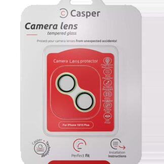 Casper Kameraglas Protector für iPhone 15 / 15 Plus (Green (Grün)) (Clear (Transparent))