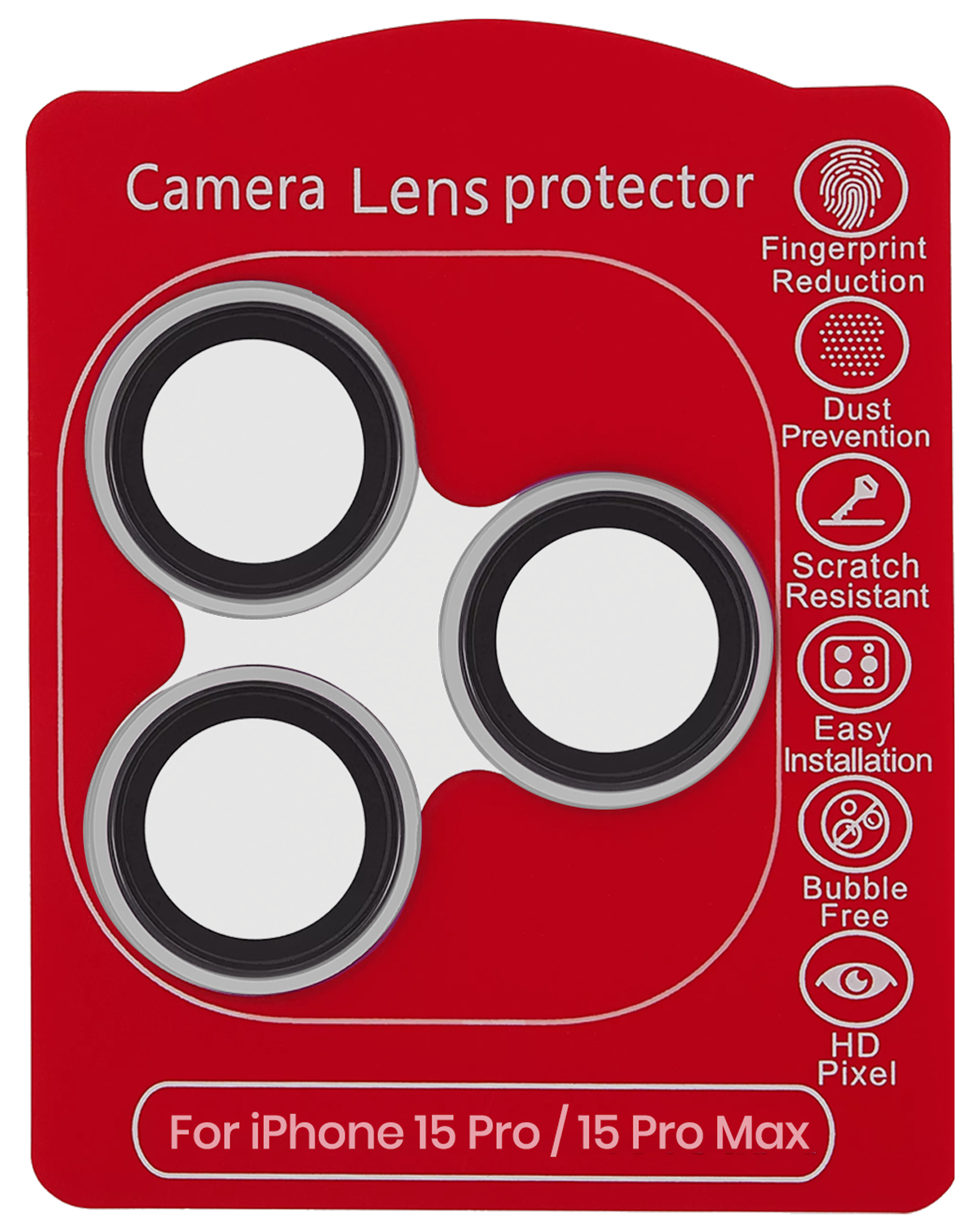 Casper Kameraglas Protector für iPhone 15 Pro / 15 Pro Max (Clear (Transparent)) (Silver (Silber)) – Bild 2
