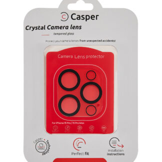 Casper Kameraglas Protector für iPhone 15 Pro / 15 Pro Max (Crystal Full Abdeckung)