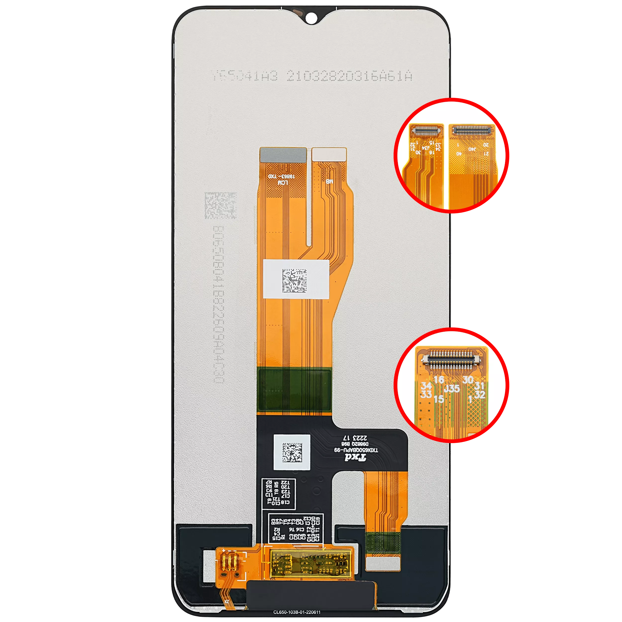 LCD Display ohne Rahmen für Realme C30 / C33 / Narzo 50i Prime (professionell aufgearbeitet) – Bild 4