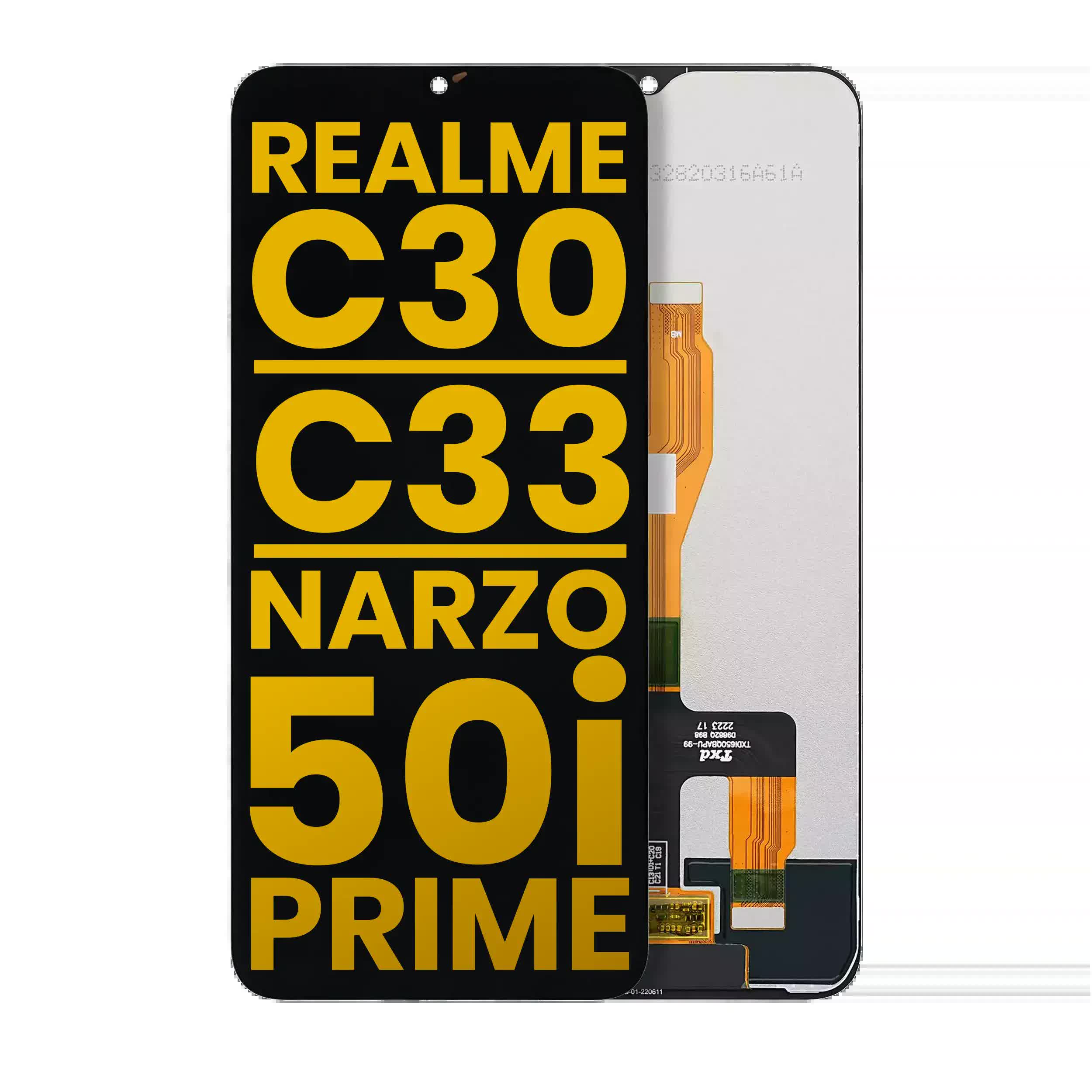 LCD Display ohne Rahmen für Realme C30 / C33 / Narzo 50i Prime (professionell aufgearbeitet)