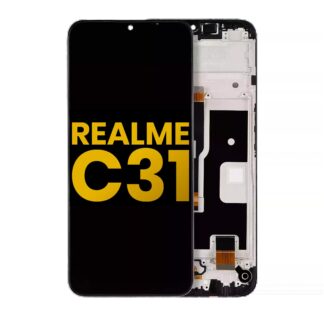 LCD Display mit Rahmen für Realme C31 (professionell aufgearbeitet)