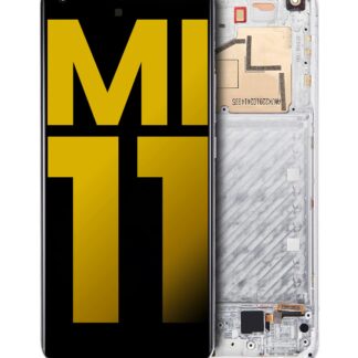 OLED Display mit Rahmen für Xiaomi Mi 11 (professionell aufgearbeitet) (Cloud White)