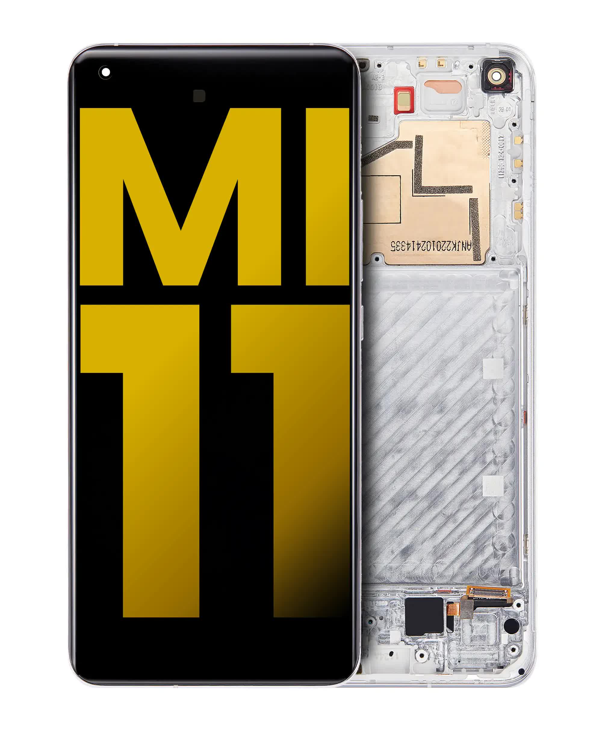 OLED Display mit Rahmen für Xiaomi Mi 11 (professionell aufgearbeitet) (Cloud White)