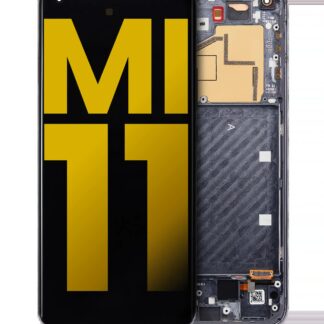 OLED Display mit Rahmen für Xiaomi Mi 11 (professionell aufgearbeitet) (Black (Schwarz))