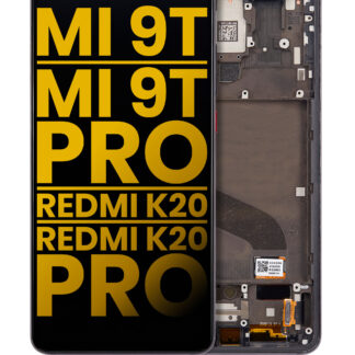 OLED Display mit Rahmen für Xiaomi Mi 9T / 9T Pro / K20 / K20 Pro (professionell aufgearbeitet) (Carbon Black)
