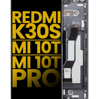 LCD Display mit Rahmen für Xiaomi Redmi K30S / Mi 10T / Mi 10T Pro 5G (professionell aufgearbeitet) (Cosmic Black)