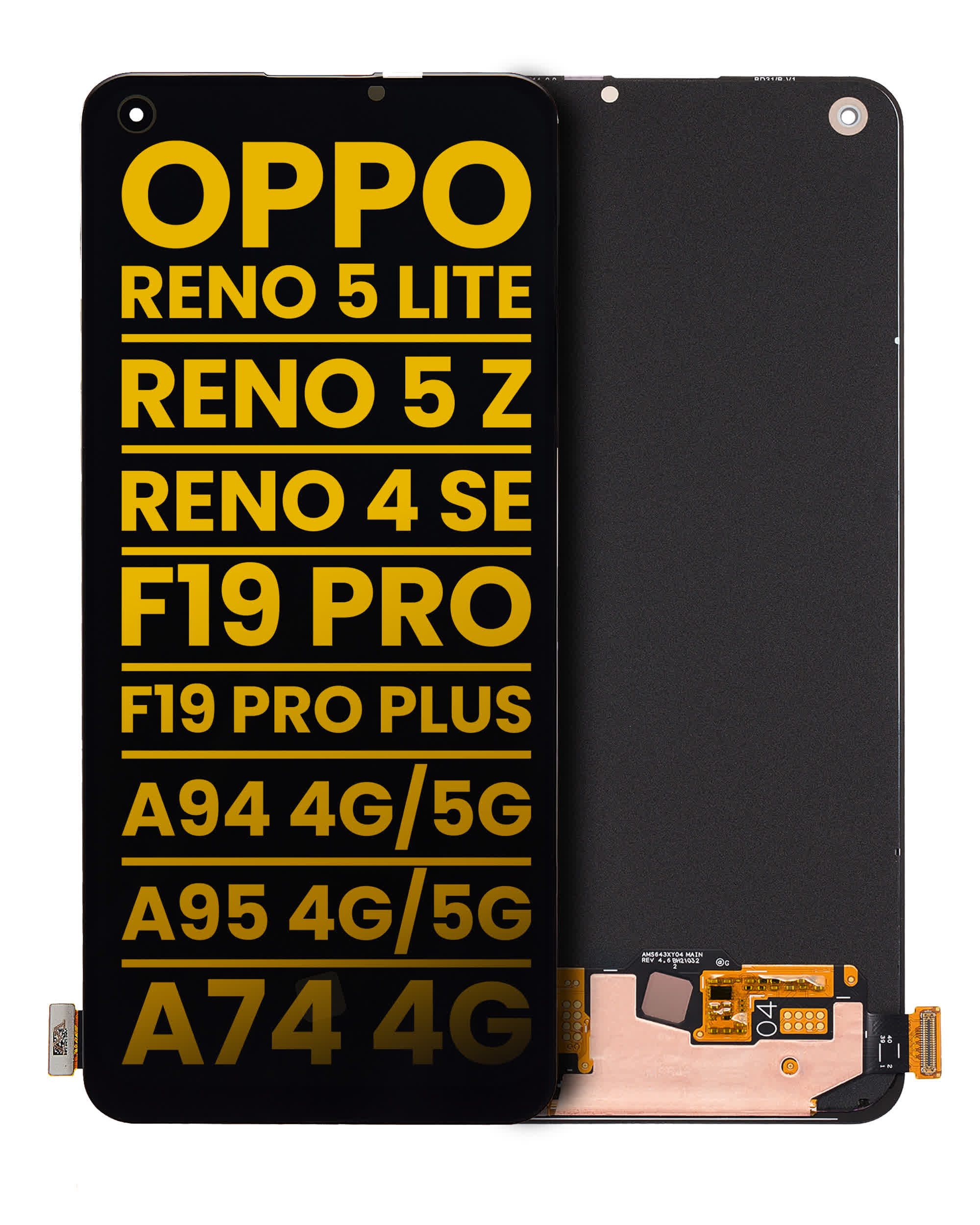 OLED Display ohne Rahmen für OPPO Reno 4 SE / Reno 5 Lite / Reno 5F / Reno 5 Z / Reno 6 Lite / F19 Pro / A74 4G / A94 5G / A95 4G / A95 5G / Realme