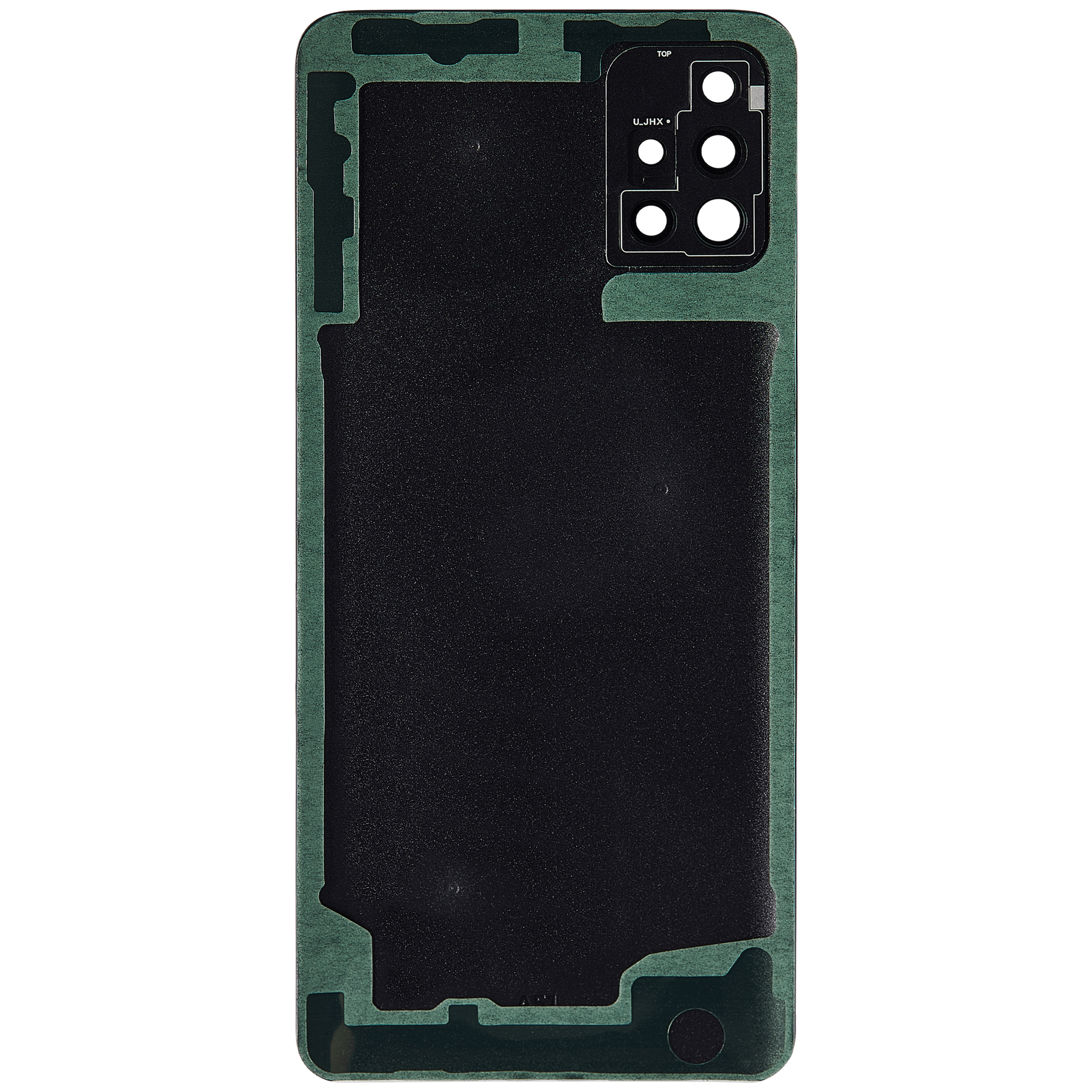 Rückdeckelglas mit Kameraglas für Samsung Galaxy A51 4G (A515 / 2019) (Aftermarket Plus) (Prism Crush Black) – Bild 2