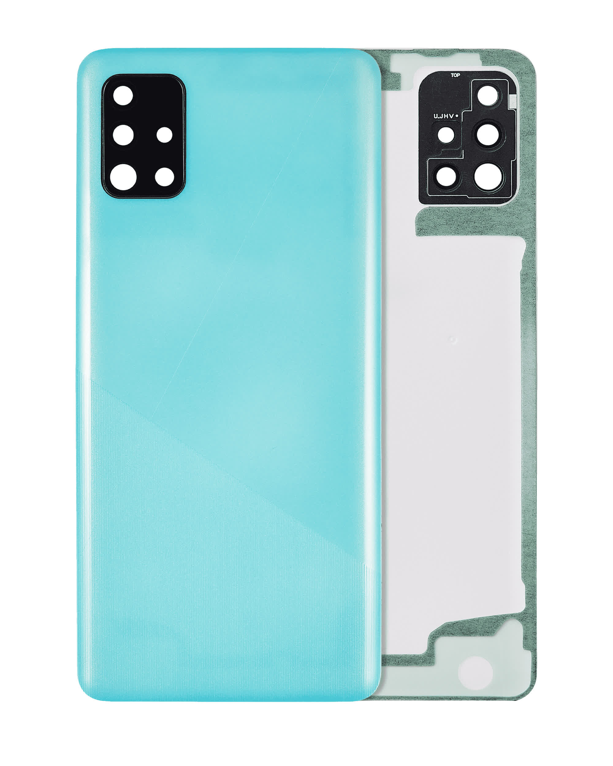 Rückdeckelglas mit Kameraglas für Samsung Galaxy A51 4G (A515 / 2019) (Aftermarket Plus) (Prism Crush Blue)