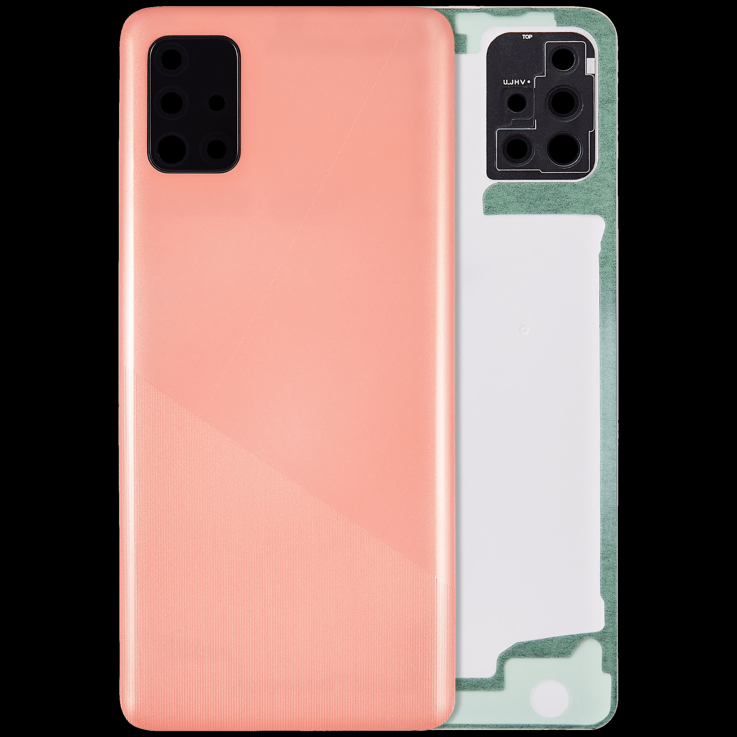 Rückdeckelglas mit Kameraglas für Samsung Galaxy A51 4G (A515 / 2019) (Aftermarket Plus) (Prism Crush Pink)