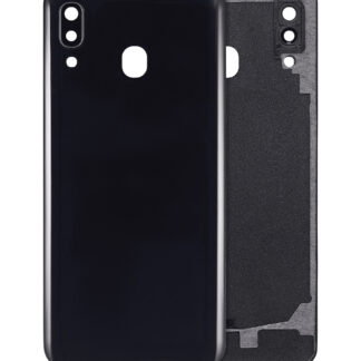Rückdeckelglas mit Kameraglas für Samsung Galaxy A20 (A205 / 2019) (Aftermarket Plus) (Black (Schwarz))