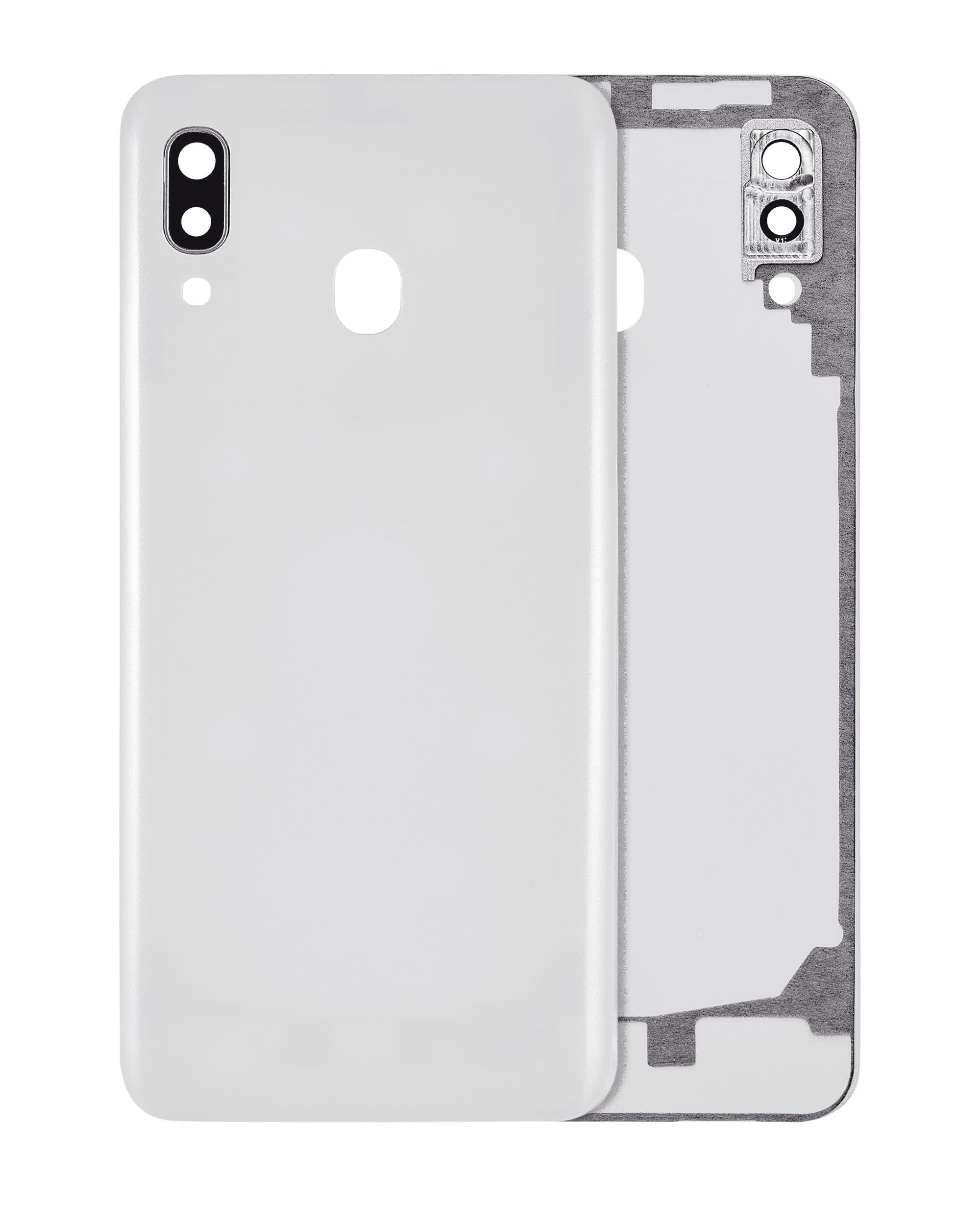 Rückdeckelglas mit Kameraglas für Samsung Galaxy A20 (A205 / 2019) (Aftermarket Plus) (White (Weiß))