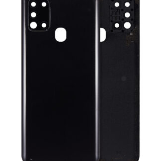Rückdeckelglas mit Kameraglas für Samsung Galaxy A21S (A217 / 2020) (Aftermarket Plus) (Black (Schwarz))