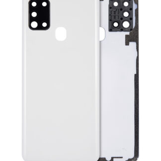 Rückdeckelglas mit Kameraglas für Samsung Galaxy A21s (A217 / 2020) (Aftermarket Plus) (White (Weiß))