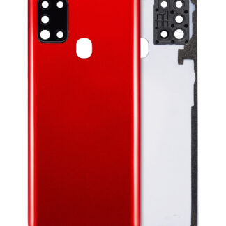 Rückdeckelglas mit Kameraglas für Samsung Galaxy A21S (A217 / 2020) (Aftermarket Plus) (Red (Rot))