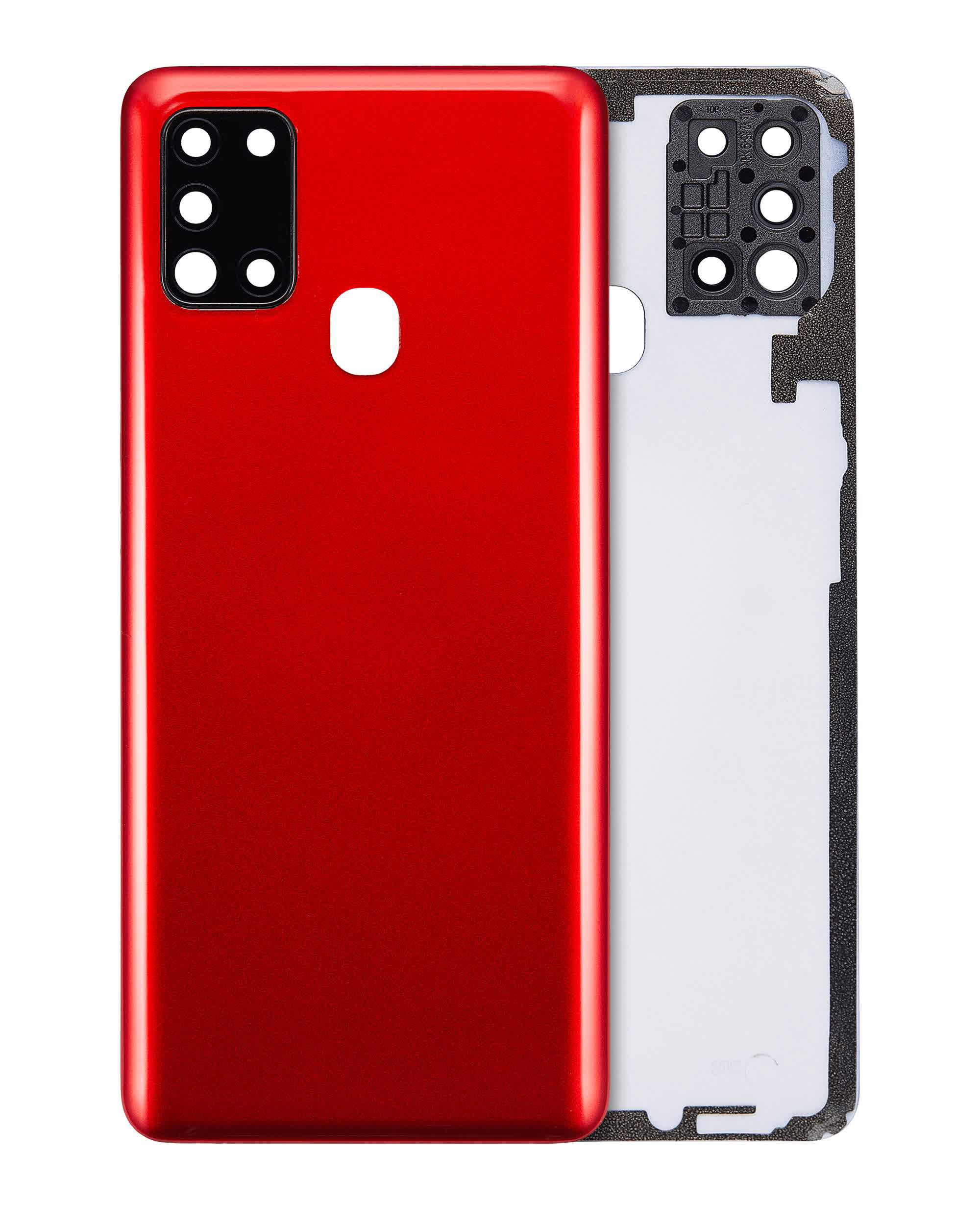 Rückdeckelglas mit Kameraglas für Samsung Galaxy A21S (A217 / 2020) (Aftermarket Plus) (Red (Rot))
