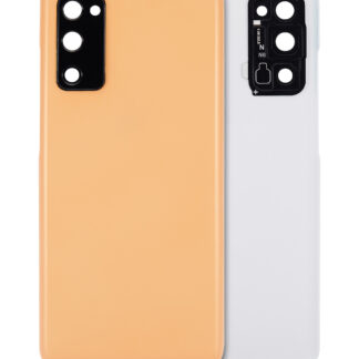 Rückdeckelglas mit Kameraglas für Samsung Galaxy S20 FE 5G (Aftermarket Plus) (Cloud Orange)
