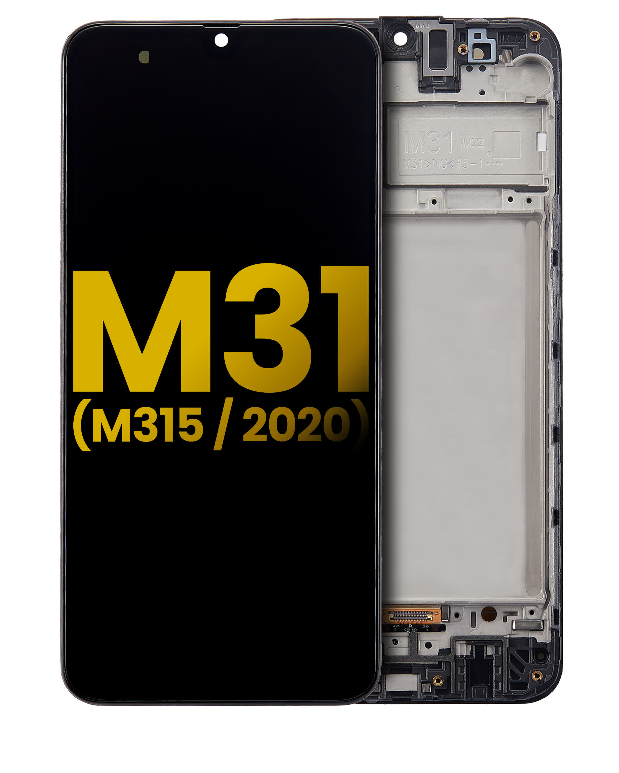 OLED Display mit Rahmen für Samsung Galaxy M31 (M315 / 2020) (professionell aufgearbeitet)