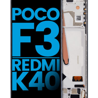 LCD Display mit Rahmen für Xiaomi Poco F3 / Redmi K40 / Redmi K40 Pro (Aftermarket: Incell) (Deep Ocean Blue)