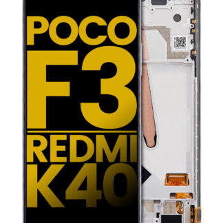 OLED Display mit Rahmen für Xiaomi Poco F3 / Redmi K40 / Redmi K40 Pro (professionell aufgearbeitet) (Arctic White)