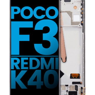 LCD Display mit Rahmen für Xiaomi Poco F3 / Redmi K40 / Redmi K40 Pro (Aftermarket: Incell) (Arctic White)