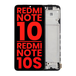 OLED Display mit Rahmen für Xiaomi Redmi Note 10 4G / Redmi Note 10S (Aftermarket Plus)