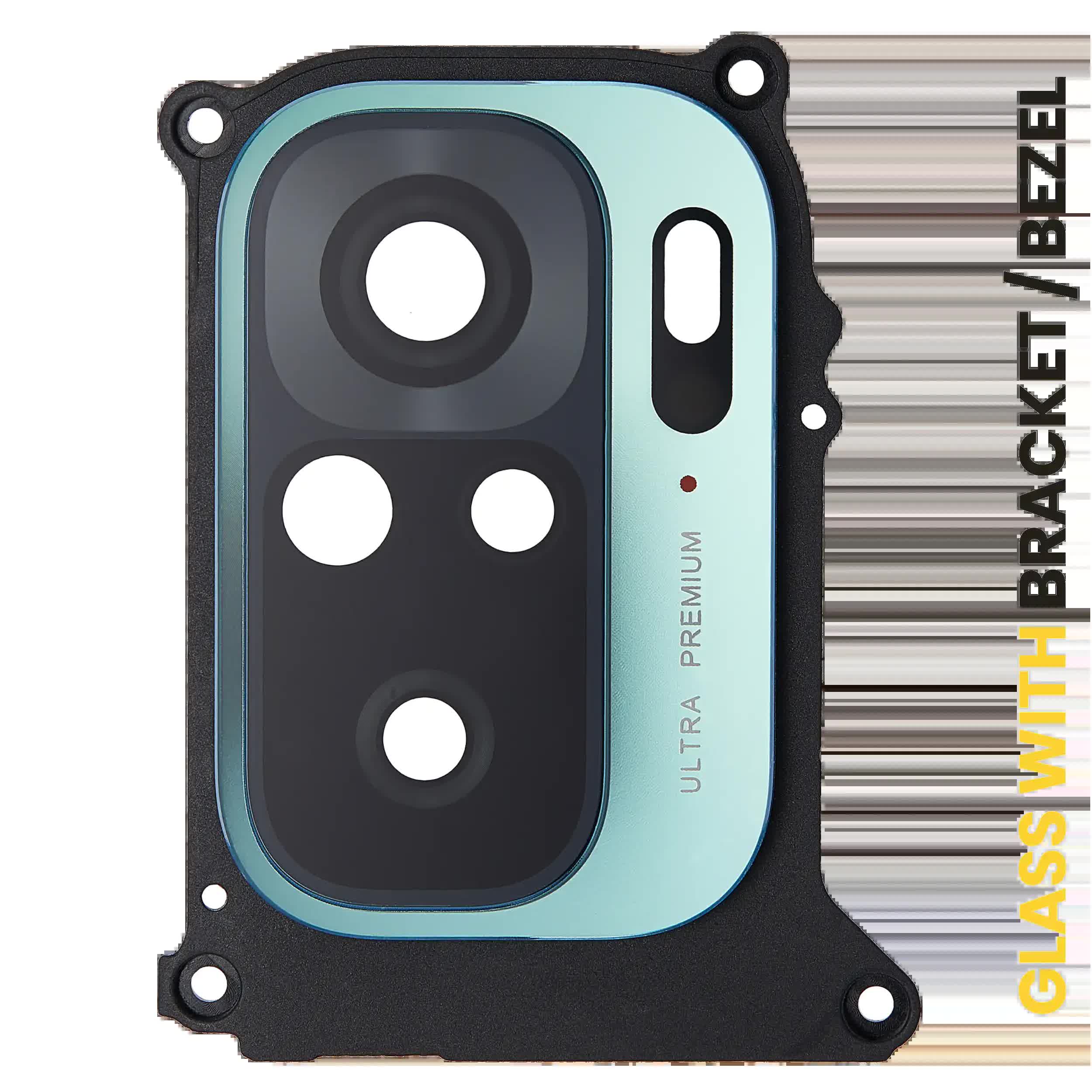 Rückkamera-Glas mit Halterung / Blende für Xiaomi Redmi Note 10 (Aqua Green)
