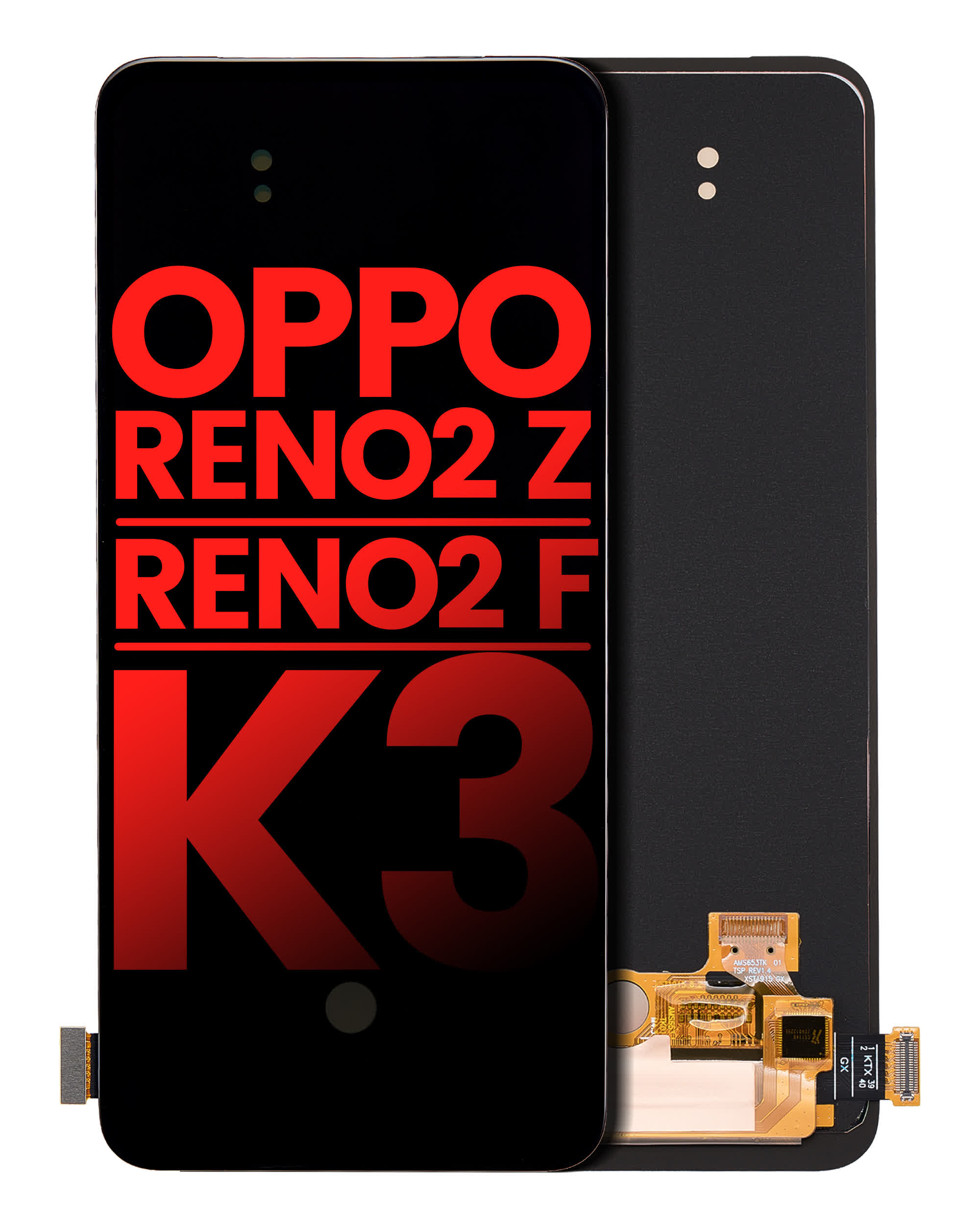 OLED Display ohne Rahmen für OPPO Reno2 Z / Reno2 F / K3 (Aftermarket Plus)