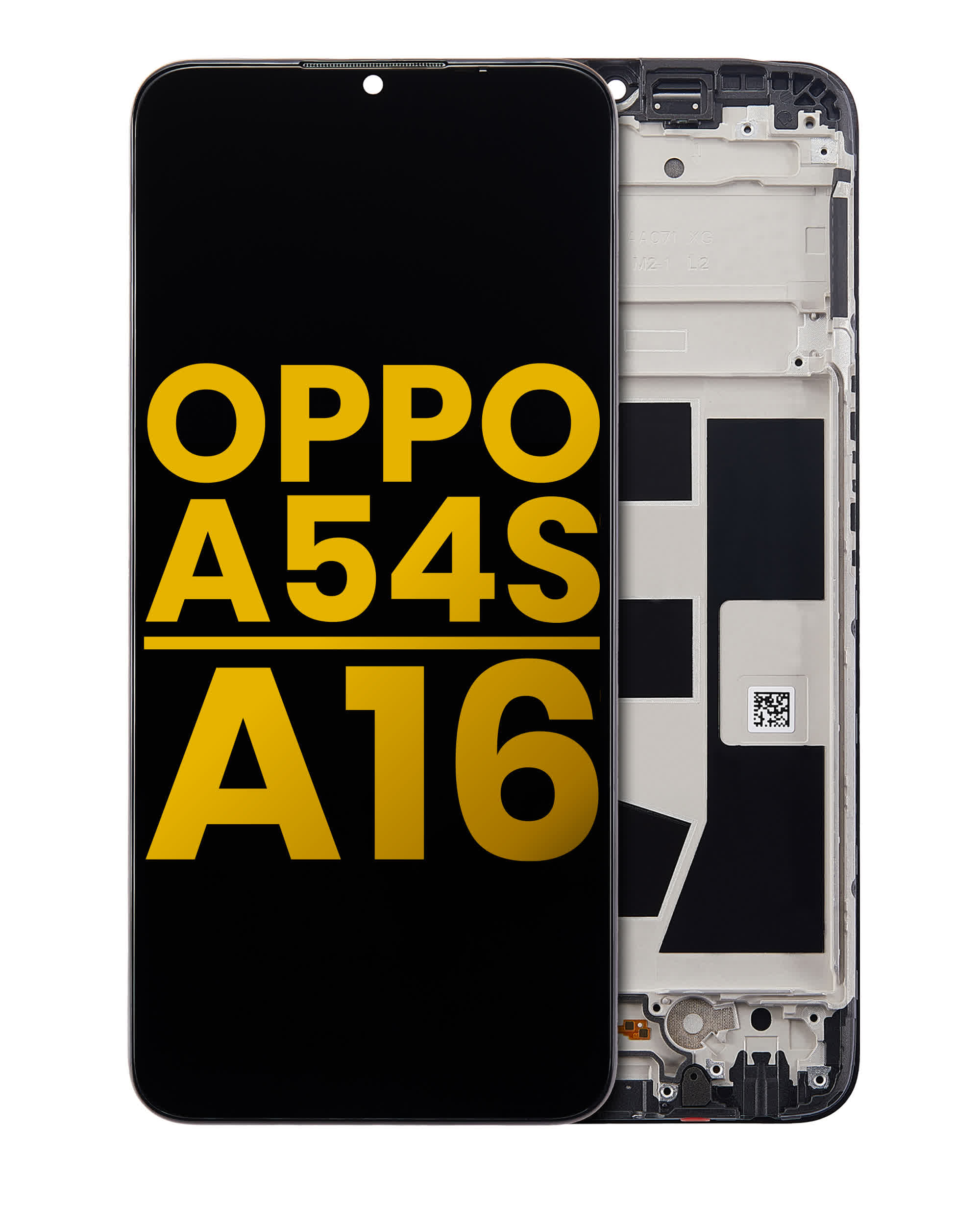 LCD Display mit Rahmen für OPPO A54s / A16 (professionell aufgearbeitet)