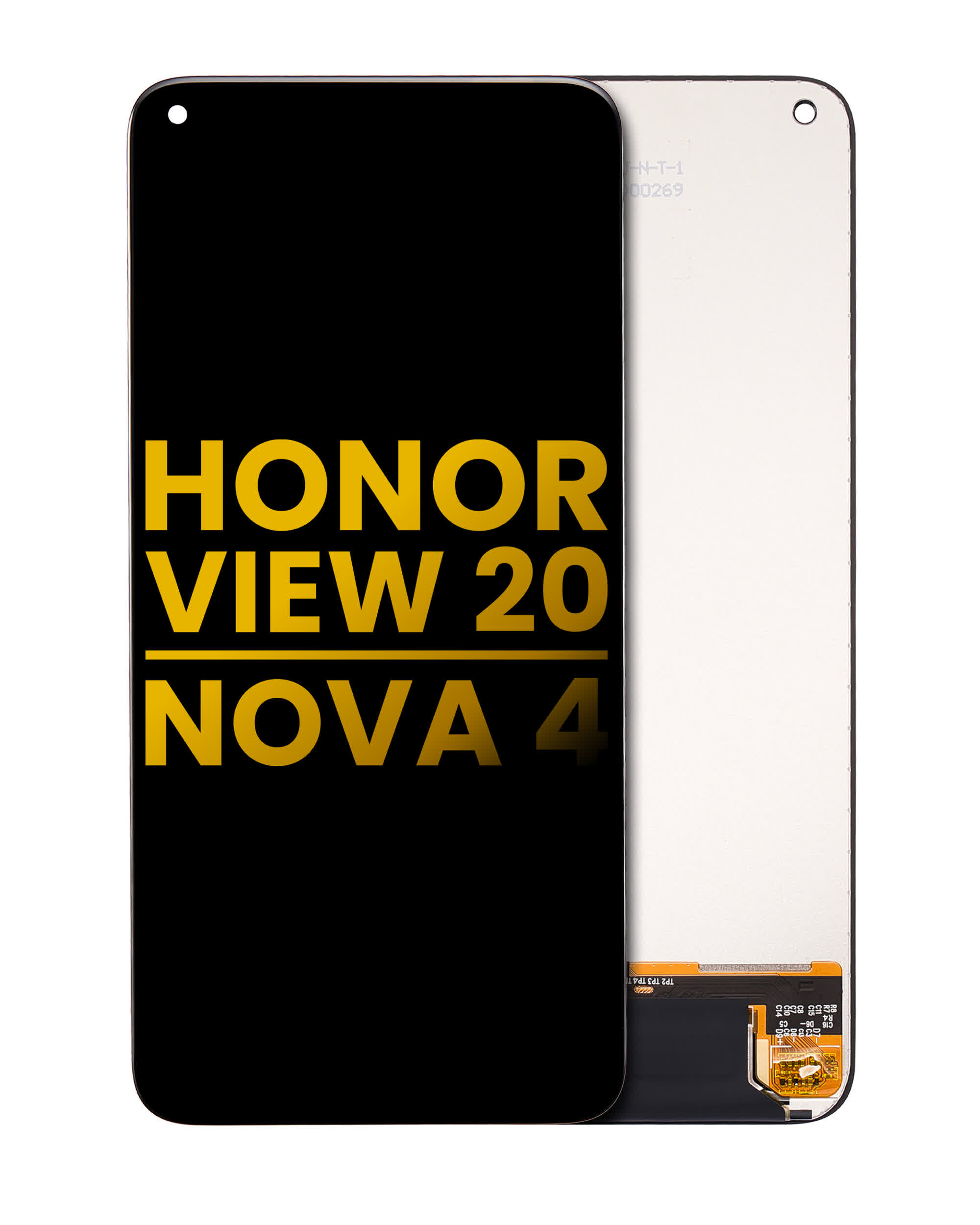 LCD Display ohne Rahmen für Huawei Honor View 20 / Huawei Nova 4 (professionell aufgearbeitet) (Black (Schwarz))