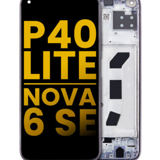 LCD Display mit Rahmen für Huawei P40 Lite / Nova 6 SE (professionell aufgearbeitet) (Black (Schwarz))