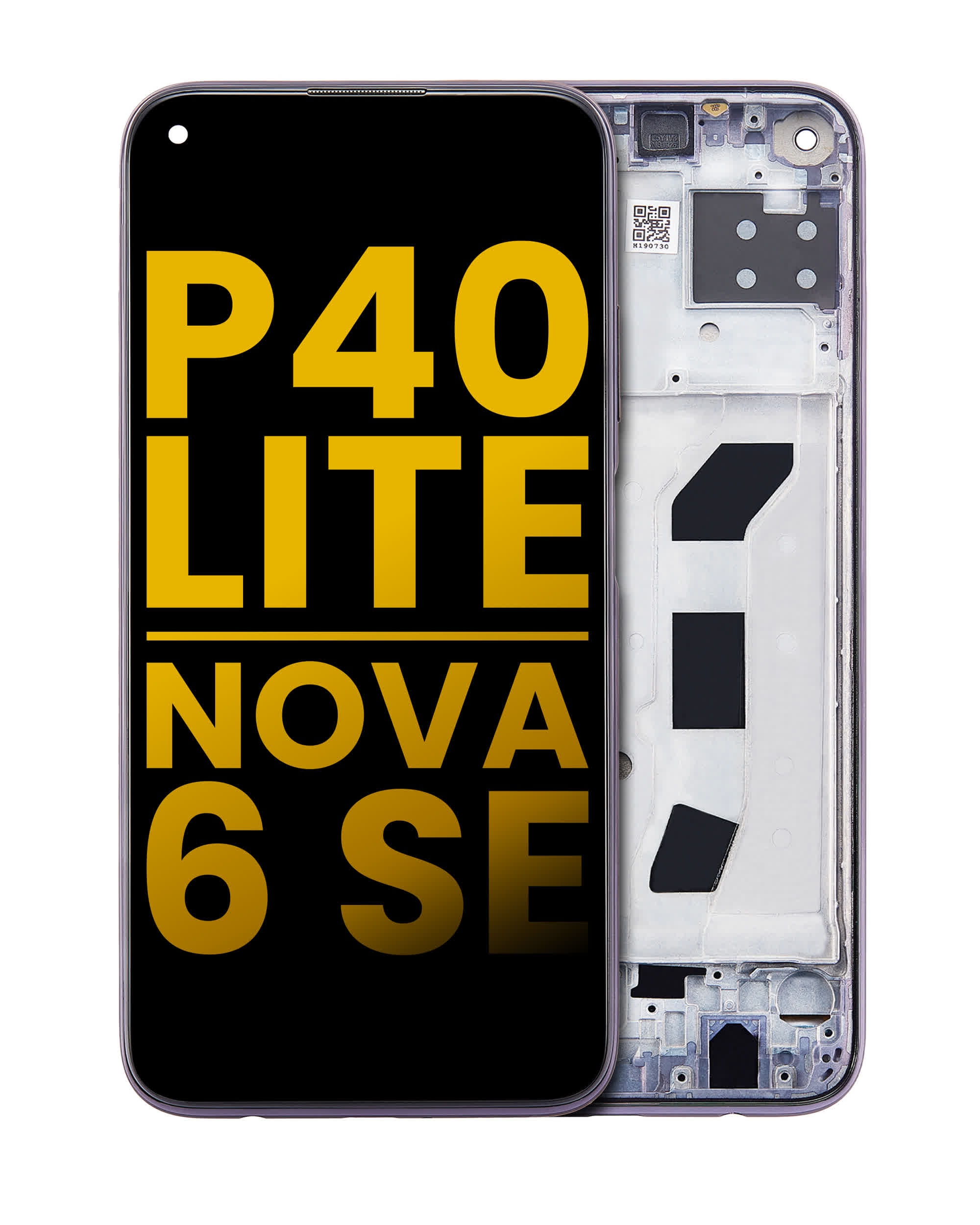 LCD Display mit Rahmen für Huawei P40 Lite / Nova 6 SE (professionell aufgearbeitet) (Black (Schwarz))