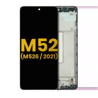 OLED Display mit Rahmen für Samsung Galaxy M52 5G (M526 / 2021) (professionell aufgearbeitet)