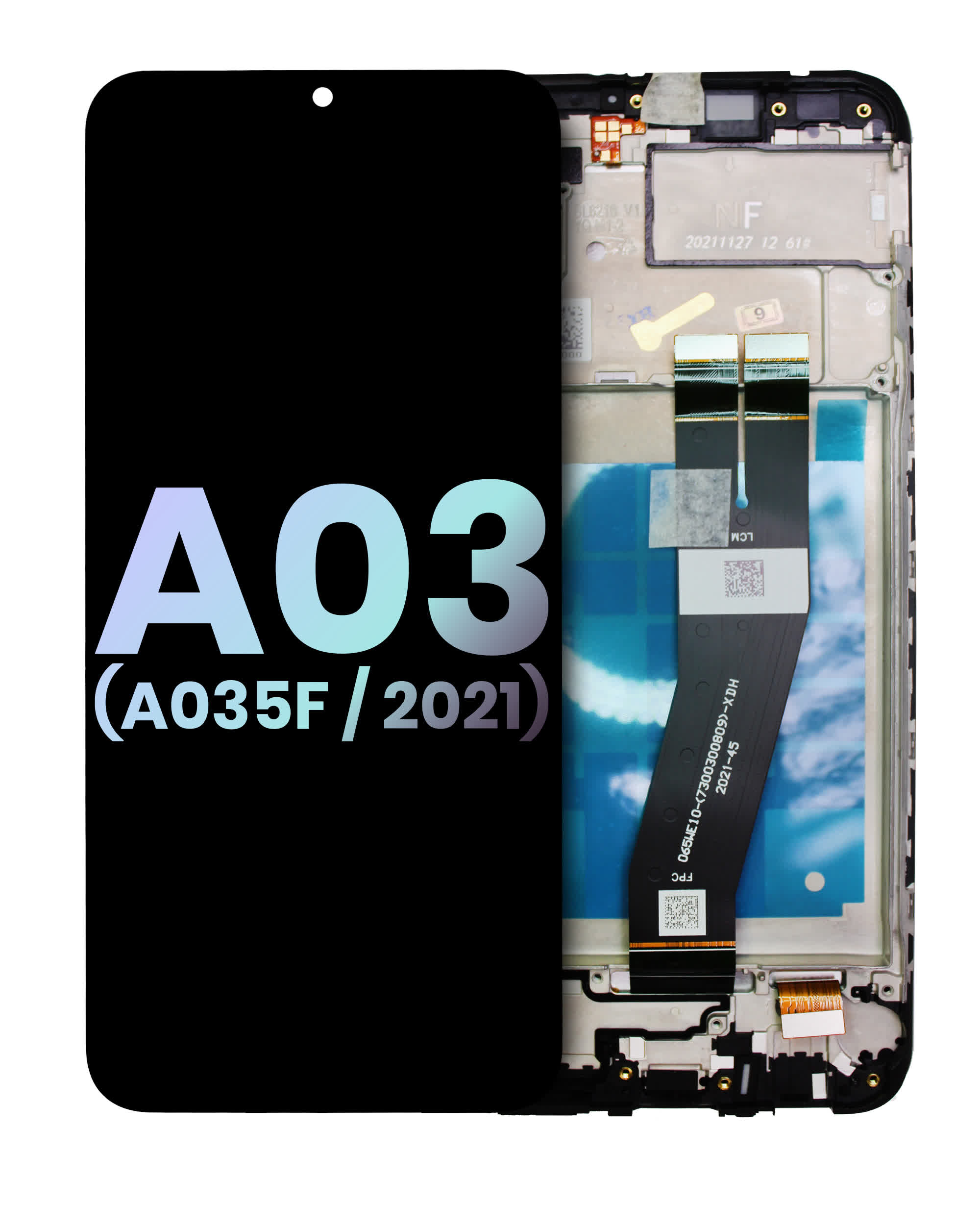 LCD Display mit Rahmen für Samsung Galaxy A03 (A035 / 2021) (International Version) (Service Pack)