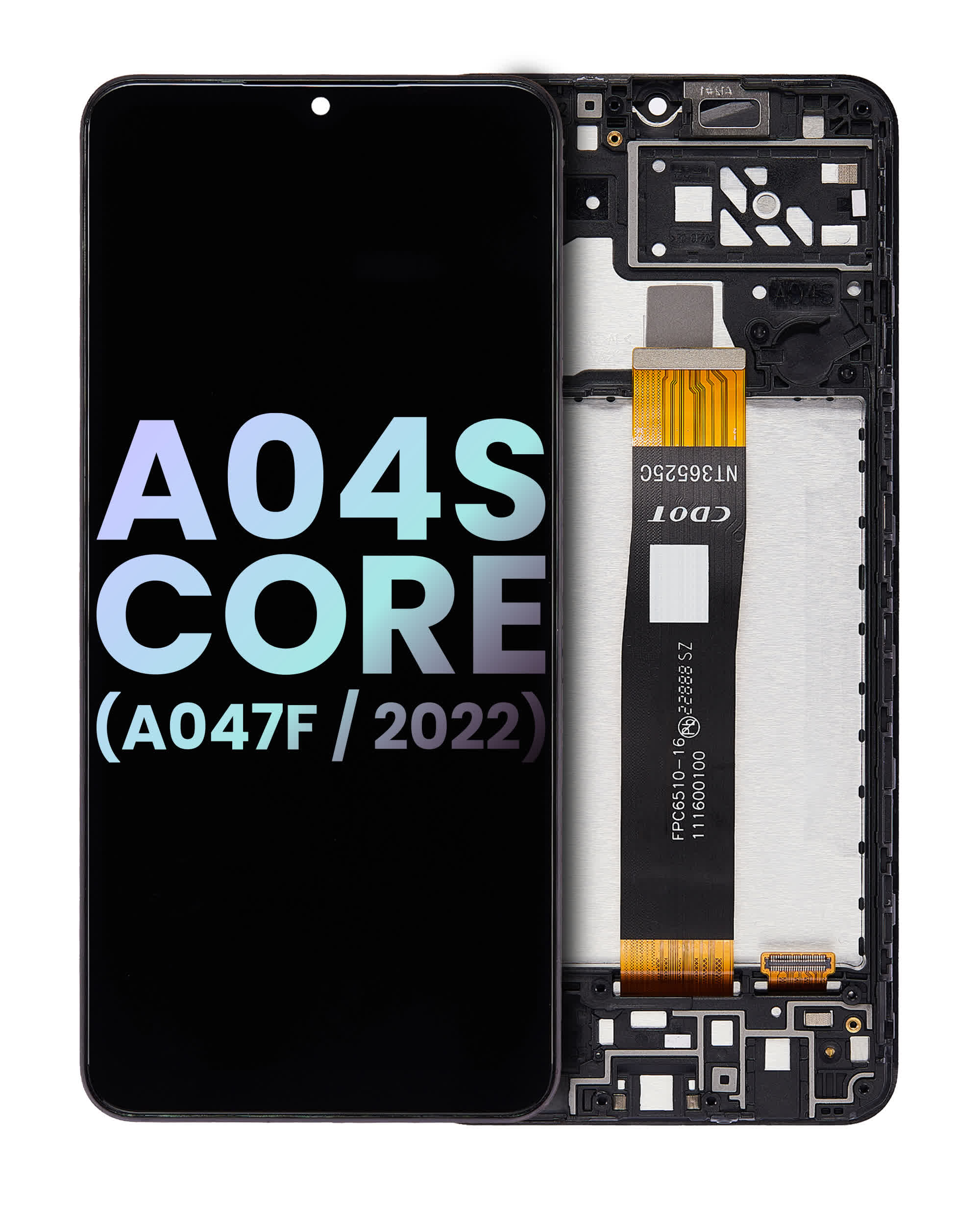 LCD Display mit Rahmen für Samsung Galaxy A04S Core (A047 / 2022) (Service Pack) (Black (Schwarz))