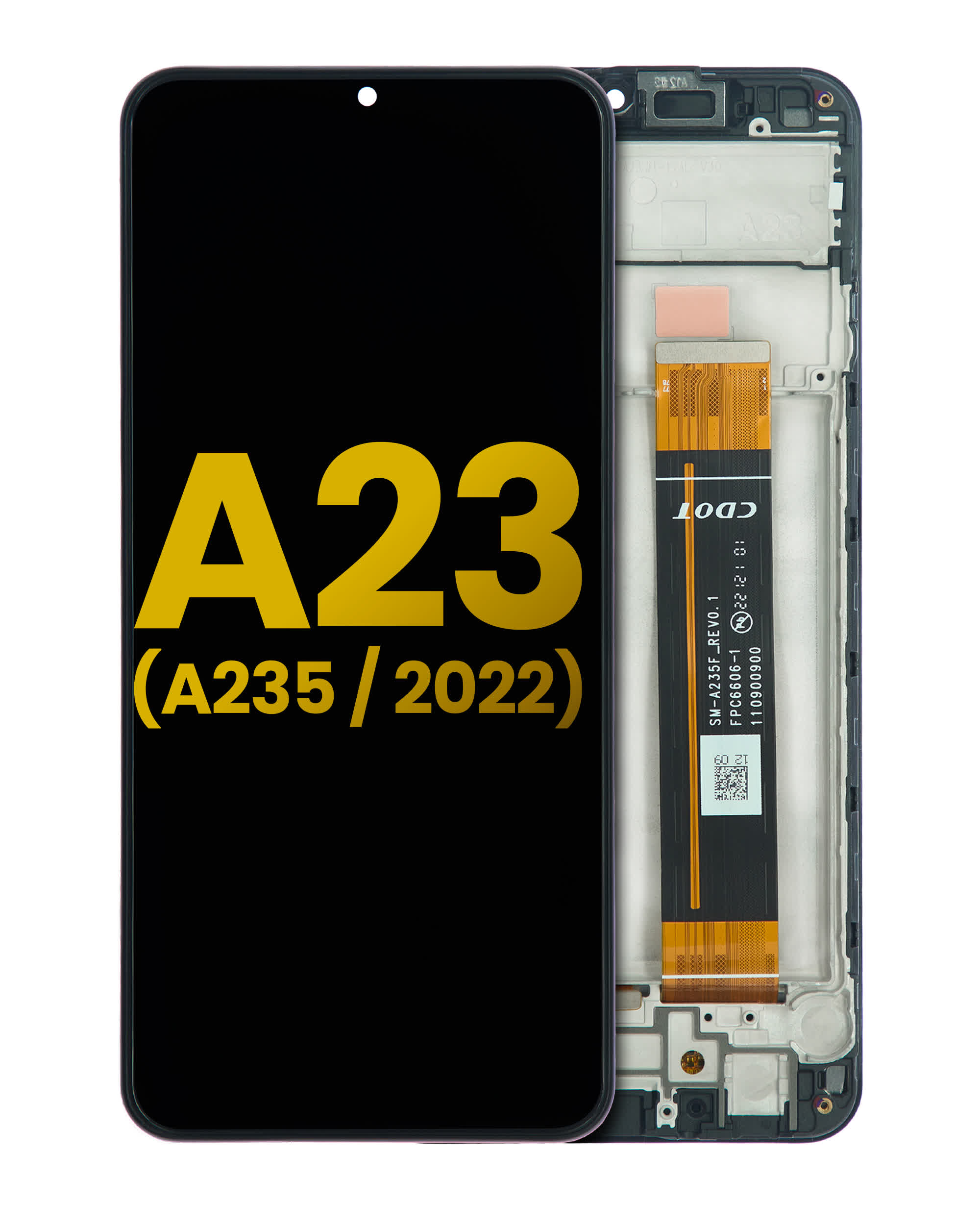 LCD Display mit Rahmen für Samsung Galaxy A23 (A235 / 2022) (professionell aufgearbeitet)